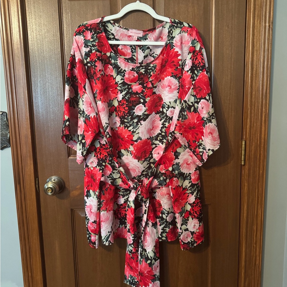 Floral Red and Pink Women's Blouse